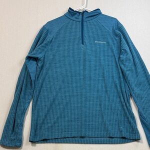 Columbia Teal Long Sleeve Half-Zip Top